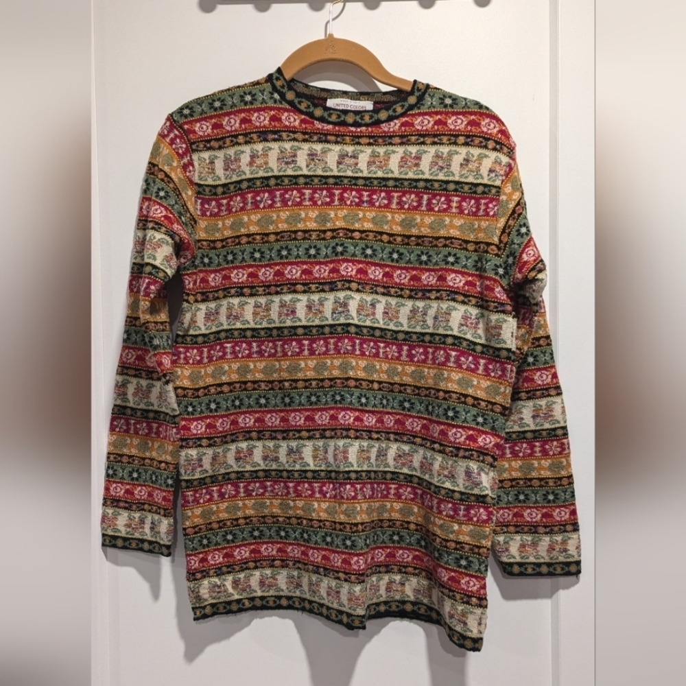 United Colours of Benetton Vintage Made in Italy Lambswool  Sweater